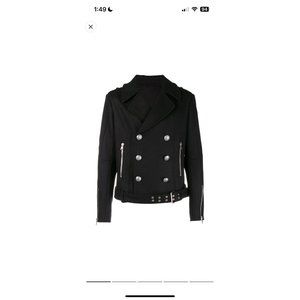 Balmain Double Breasted Biker Peacoat/Blazer